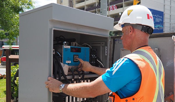 Engineer at traffic control panel